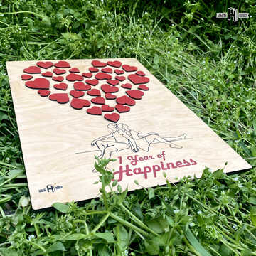 Board of love (heart shaped hearts, one year anniversary)