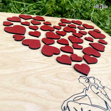 Board of love (heart shaped hearts, one year anniversary)