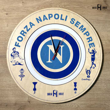 SSC Napoli (light wood, blue engravings)